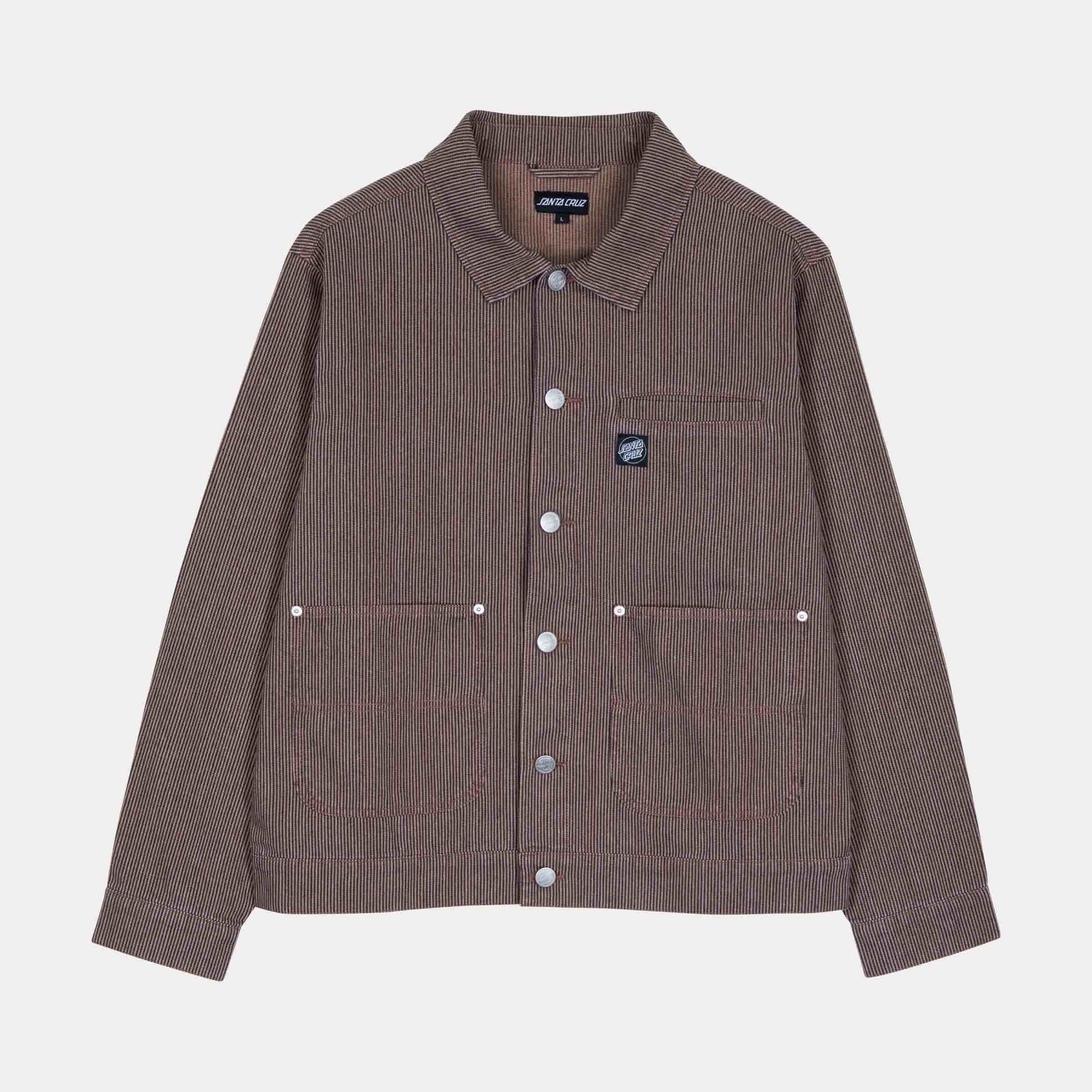 Santa Cruz Railroad Jacket Brown Hickory Stripe