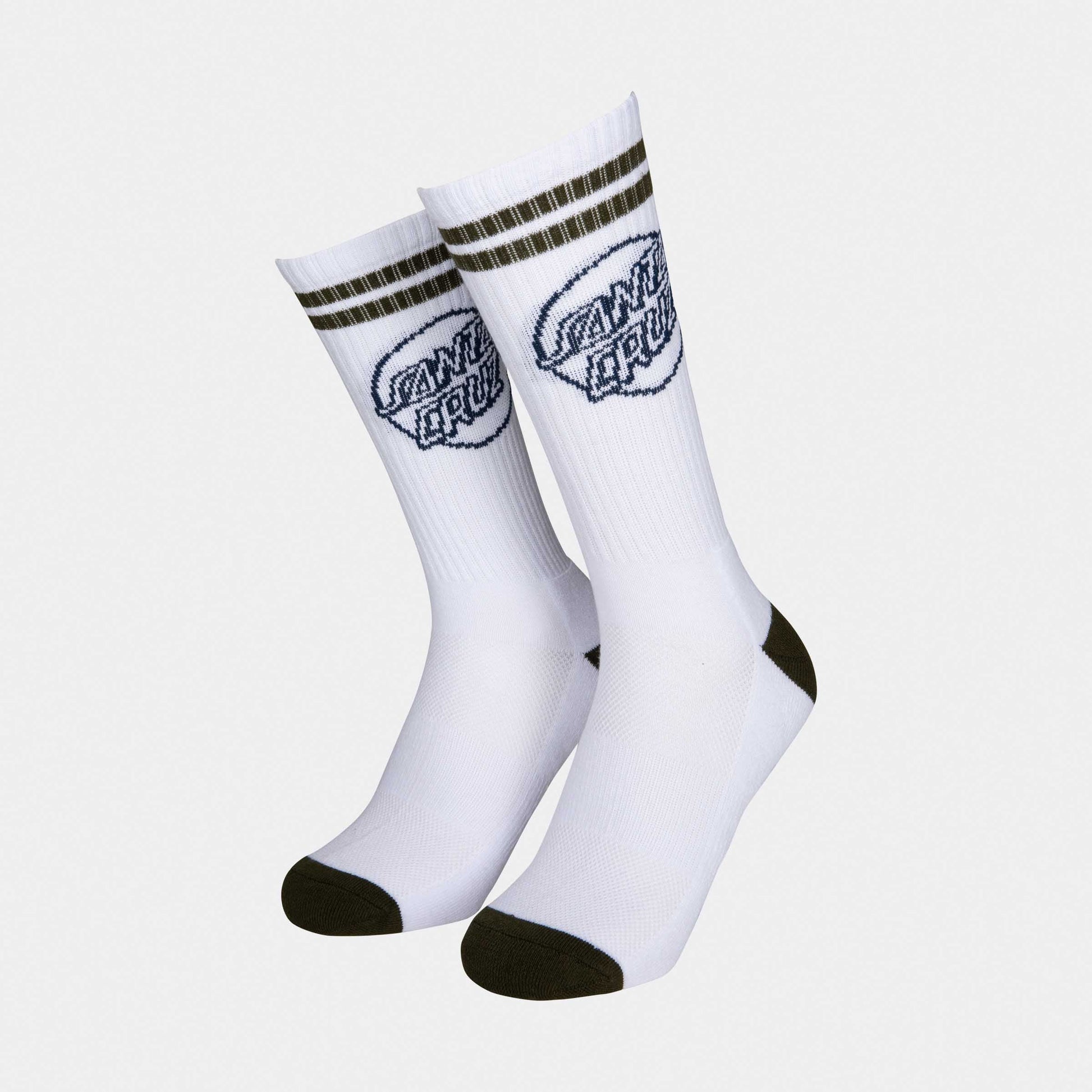 Santa Cruz Kick Socks (2 Pack) Socks Chestnut/Blk & Wht/Dk Moss