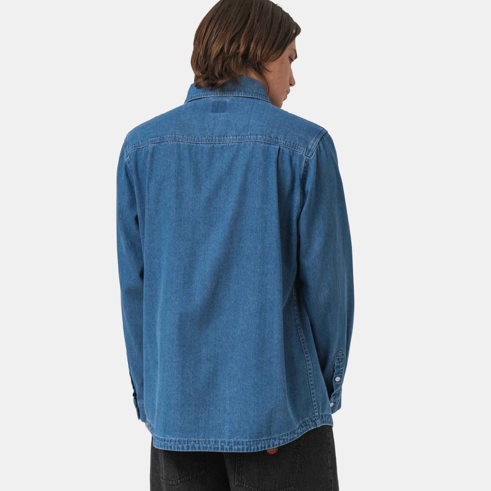 Santa Cruz Global Oval Dot Denim Shirt Classic Blue