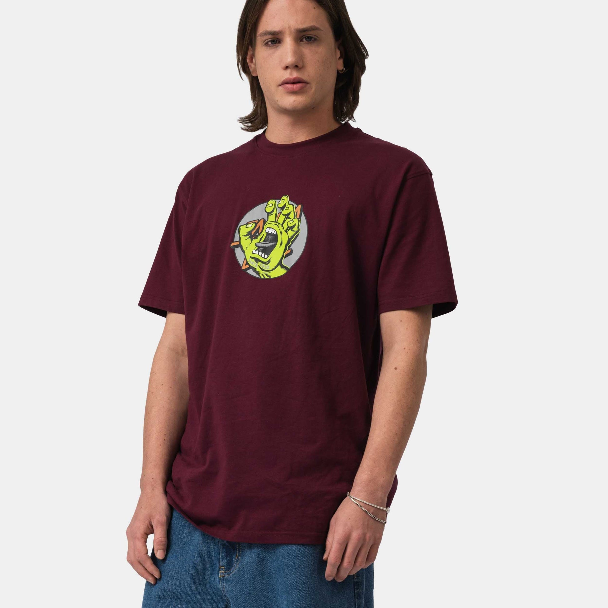 Santa Cruz Hand Dot T-Shirt Dark Cherry