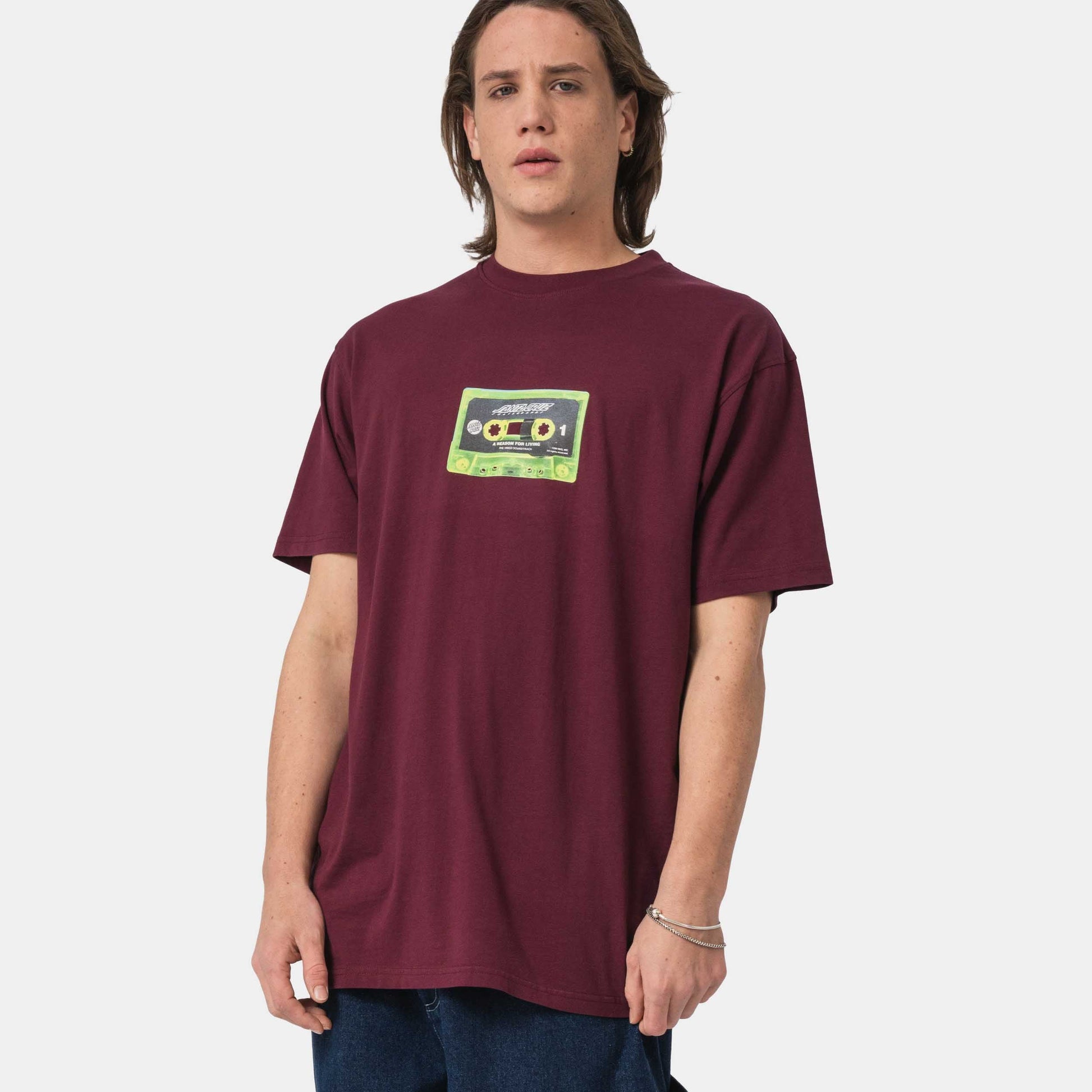 Santa Cruz Reason For Living Mixtape T-Shirt Dark Cherry