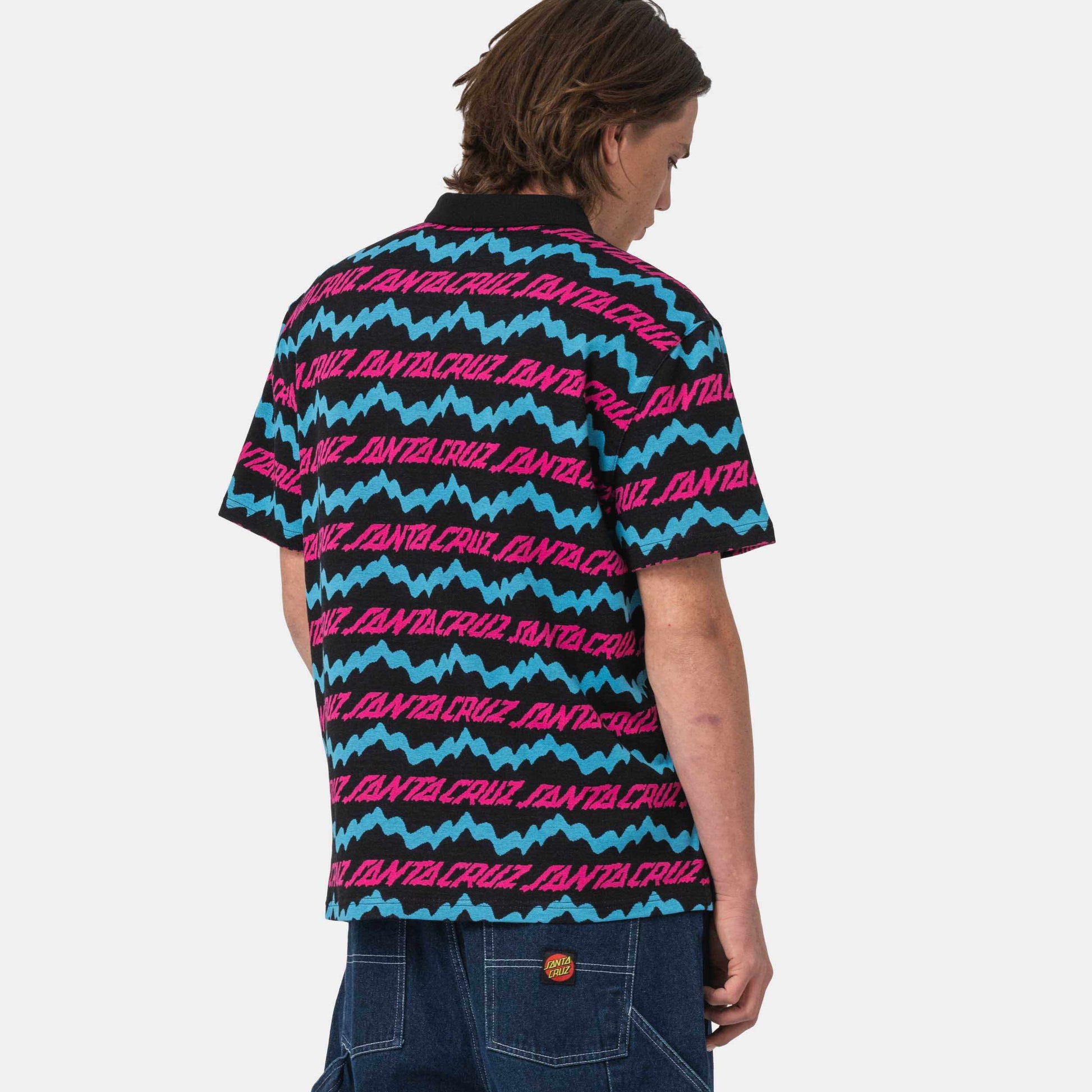 Santa Cruz Slime Drip Short Sleeve Polo Black