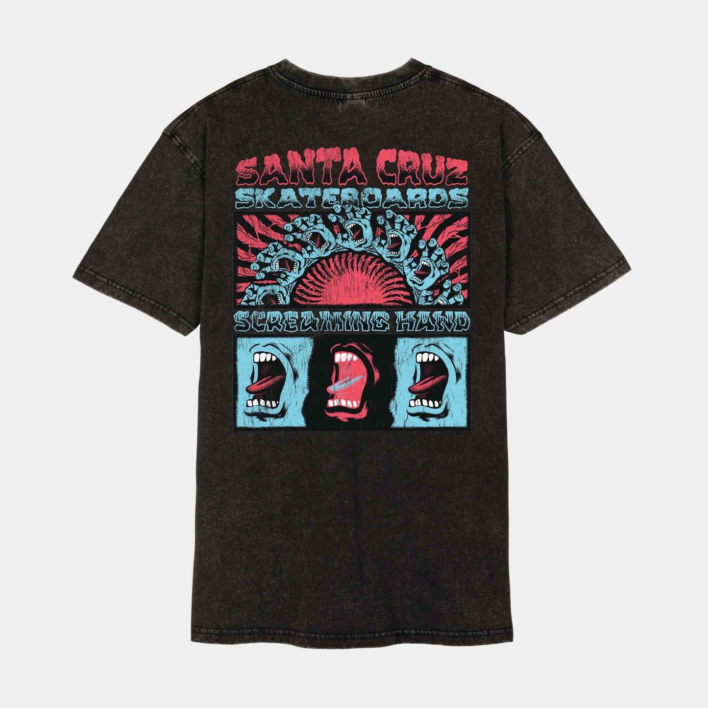 Santa Cruz VTG Screaming Connect T-Shirt Black Acid Wash