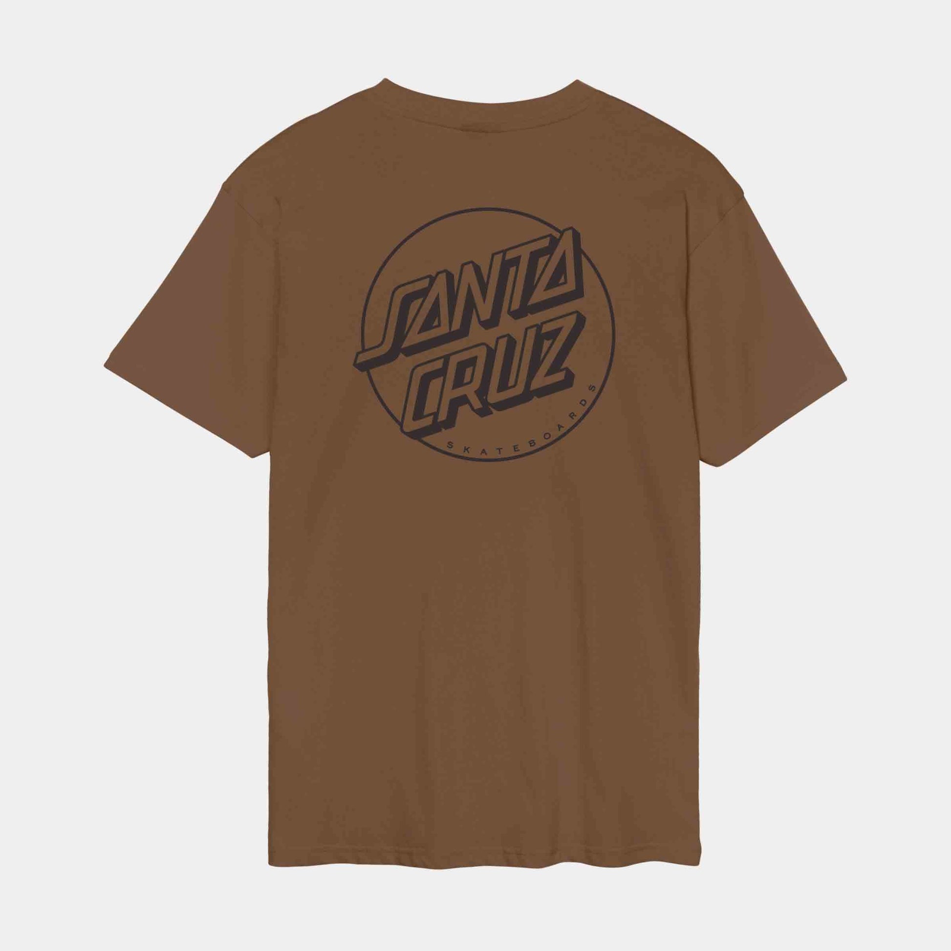 Santa Cruz Tonal Opus Dot Stripe T-Shirt Chestnut