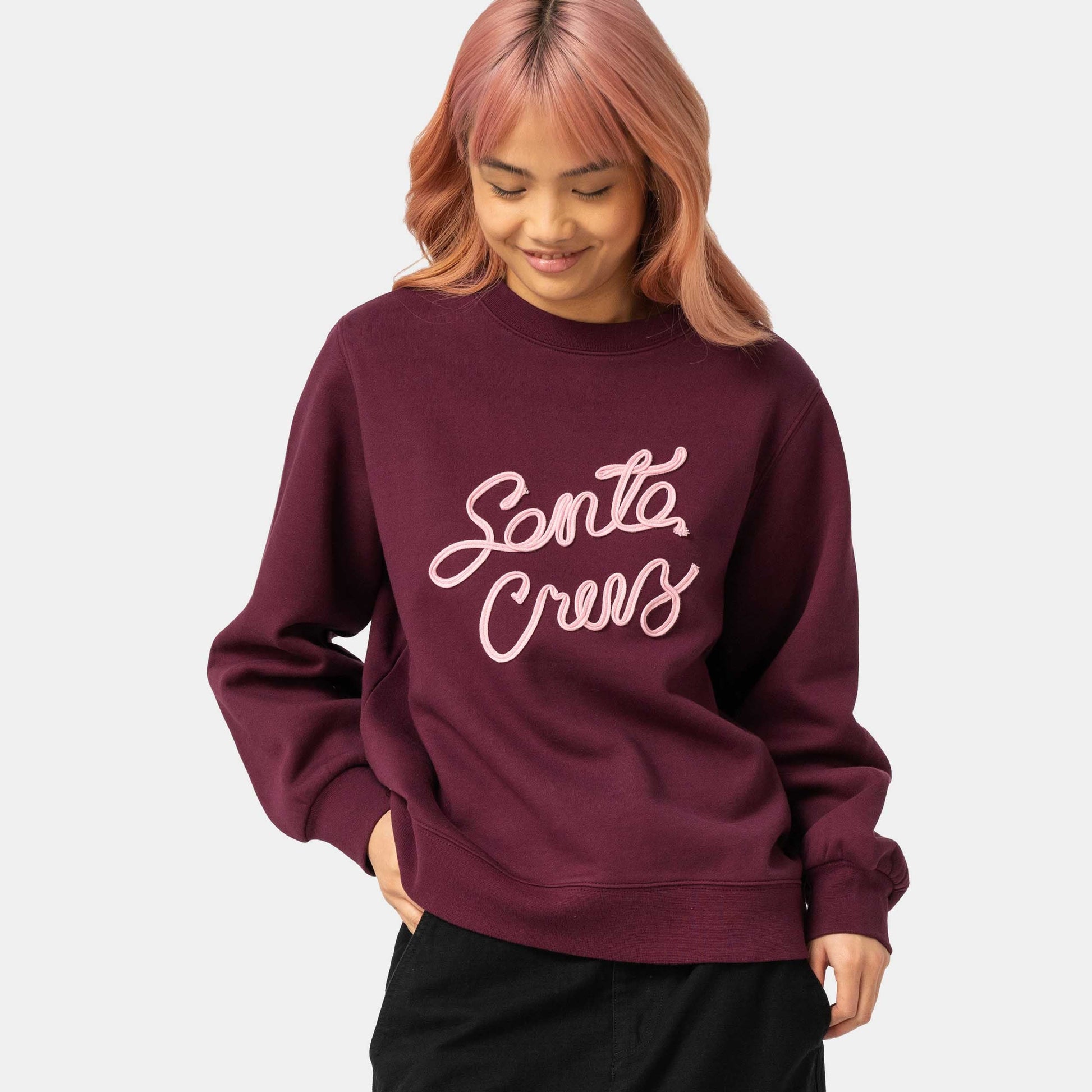 Santa Cruz Ribbon Script Crew Dark Cherry