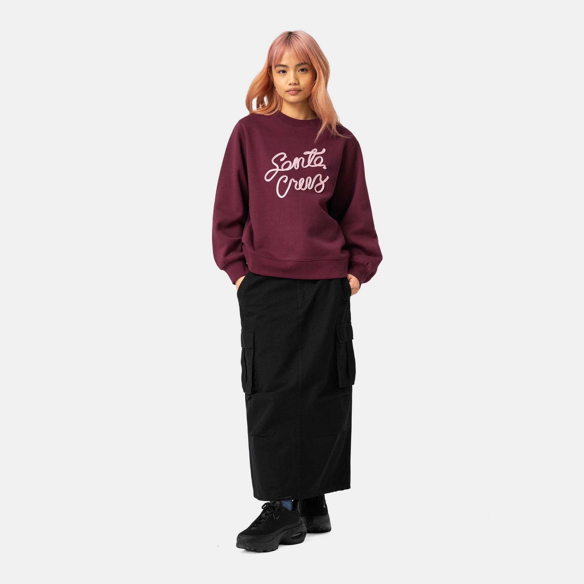 Santa Cruz Ribbon Script Crew Dark Cherry