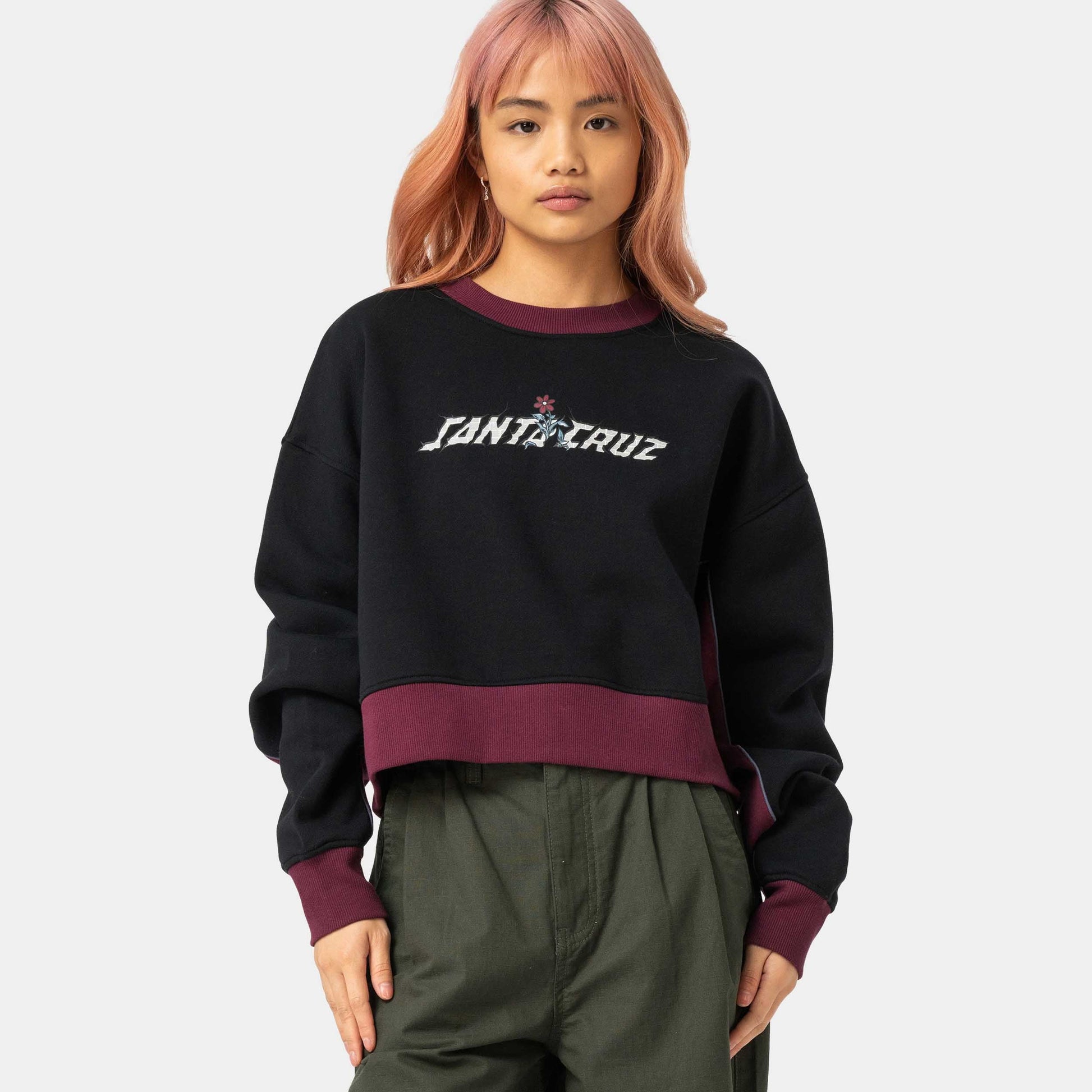 Santa Cruz Flourish Strip Crew Black