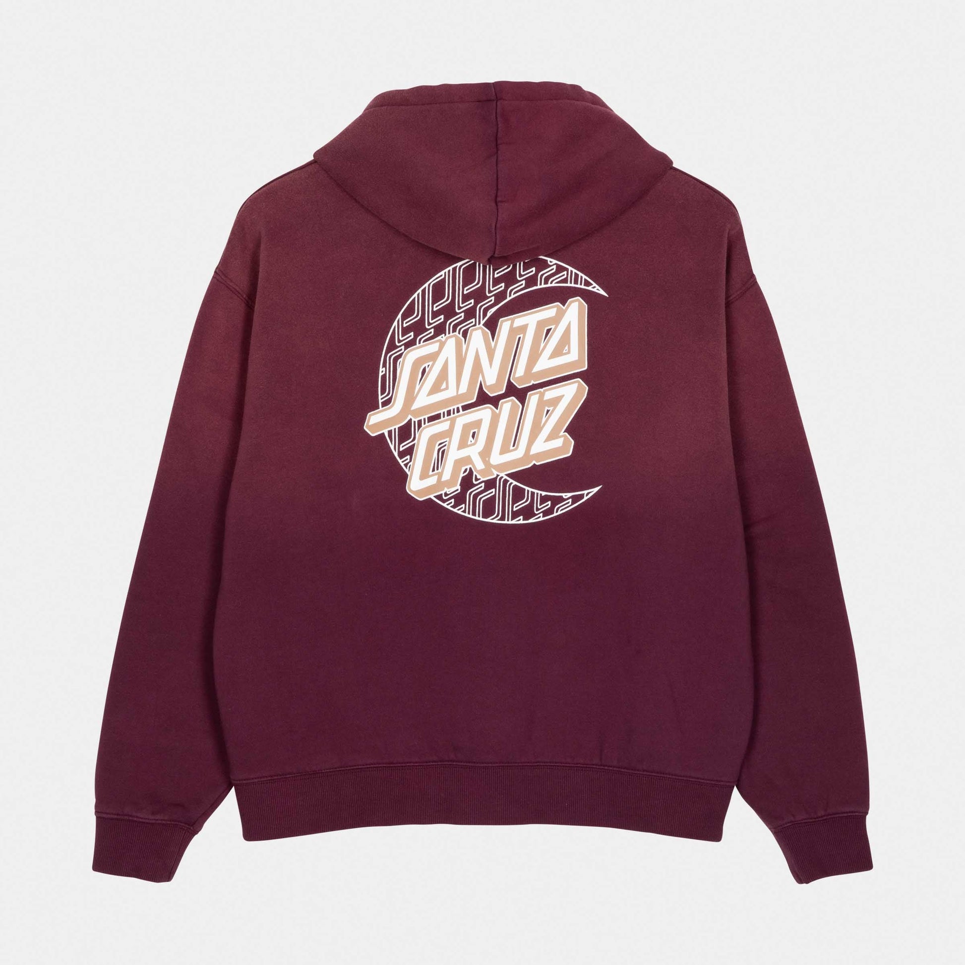 Santa Cruz Imprint Moon Dot Hoodie Dark Cherry Wash