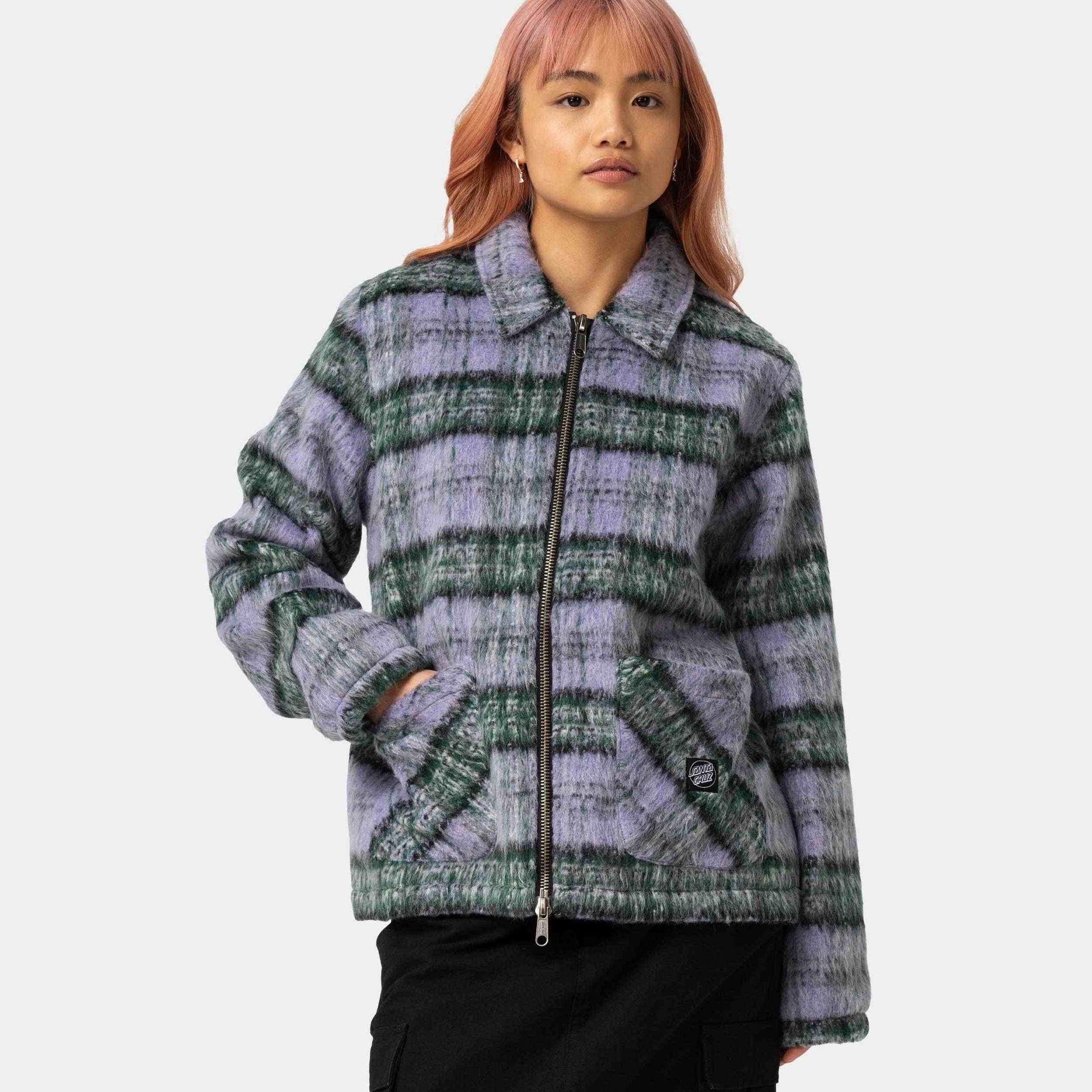 Santa Cruz Harbour Jacket Purple/Green Check