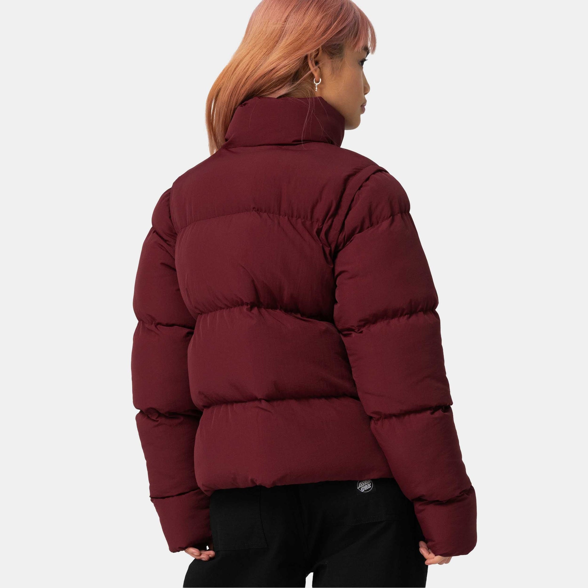 Santa Cruz Strip 2 in 1 Quilted Jacket Dark Cherry