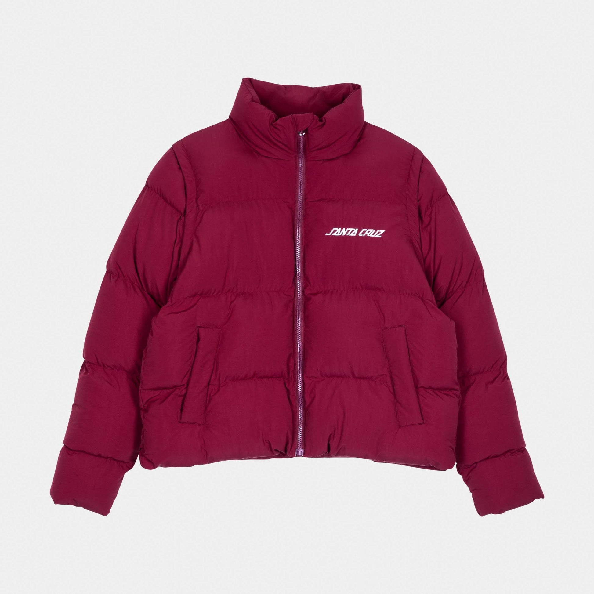 Santa Cruz Strip 2 in 1 Quilted Jacket Dark Cherry
