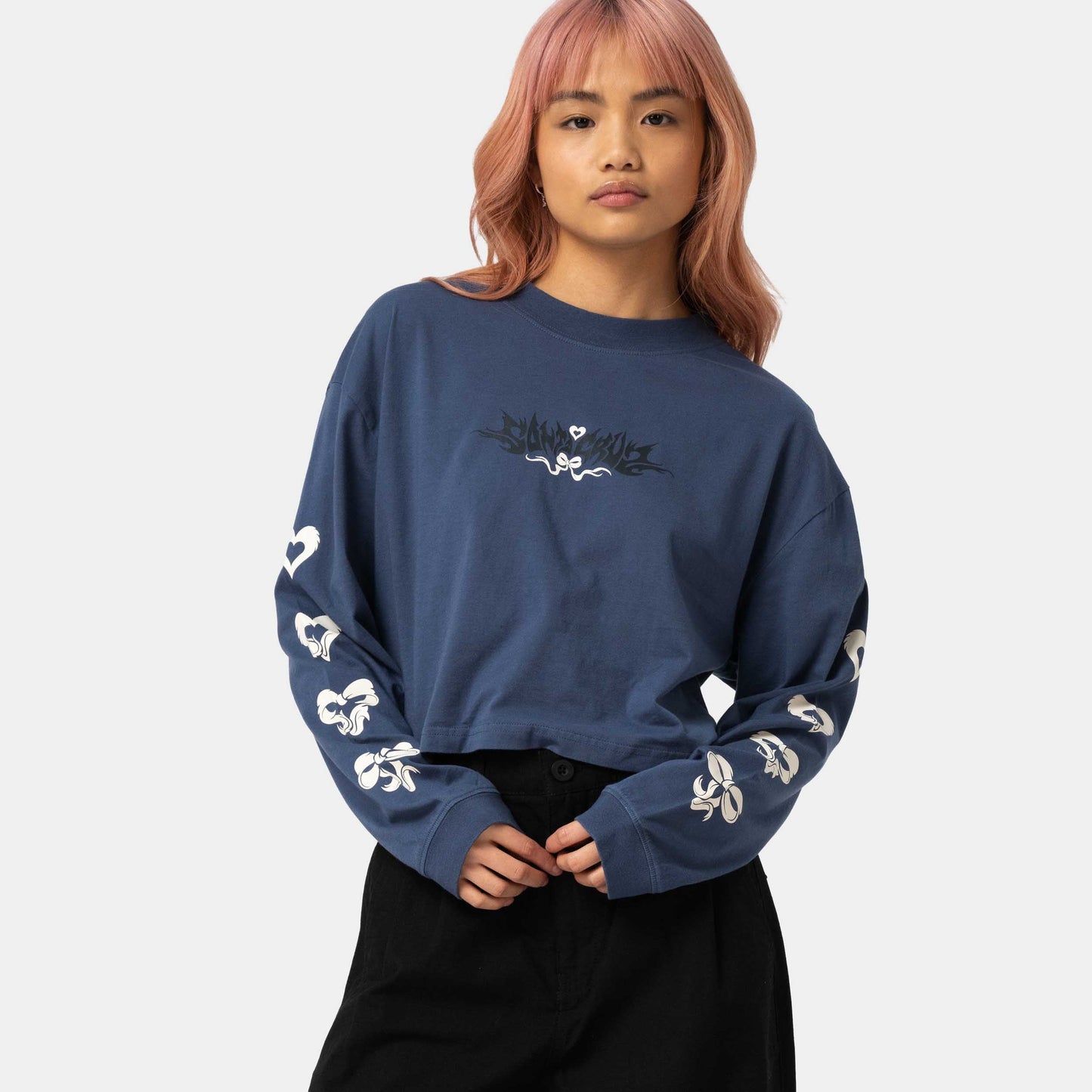 Santa Cruz Evolve Strip L/S T-Shirt Heritage Blue Wash