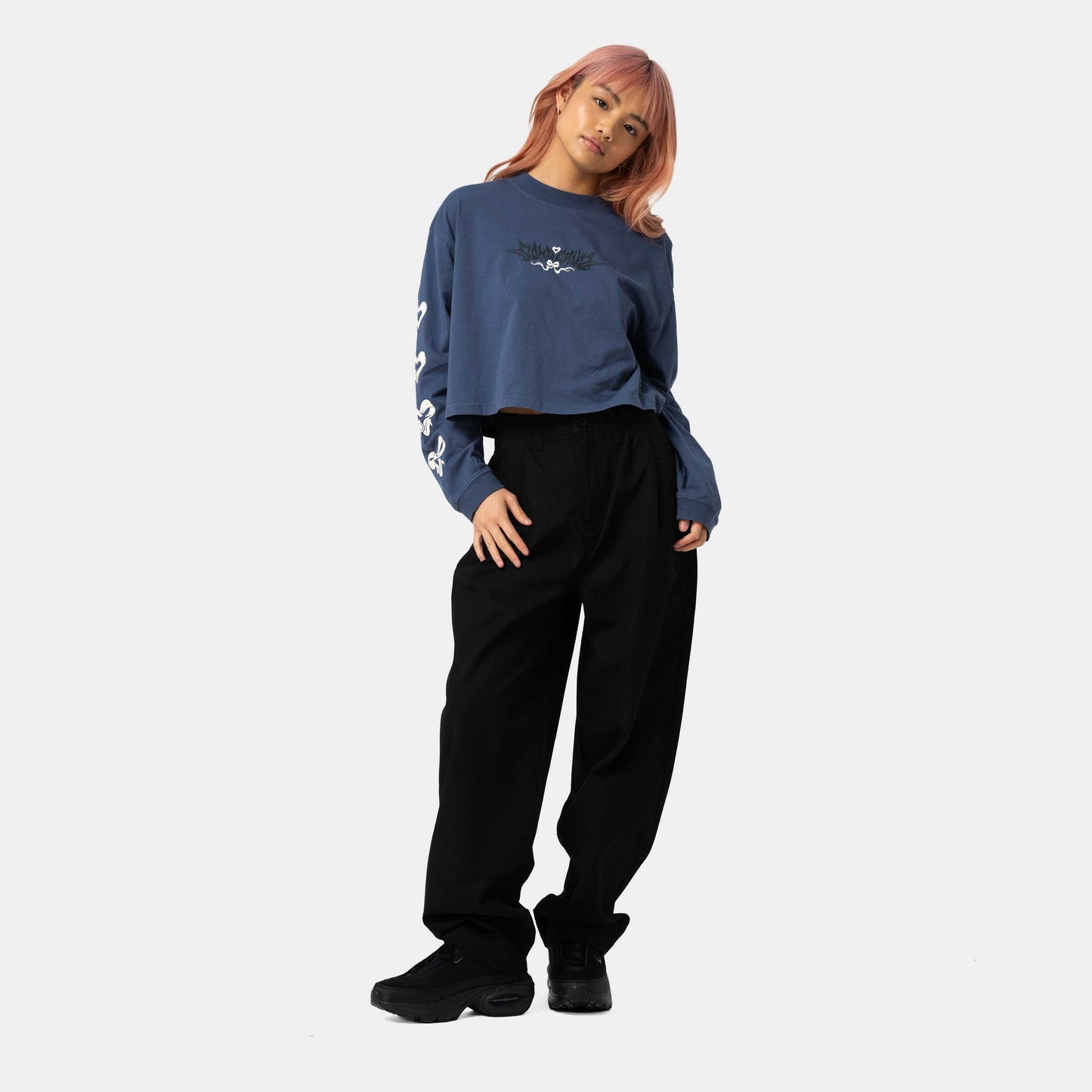 Santa Cruz Evolve Strip L/S T-Shirt Heritage Blue Wash