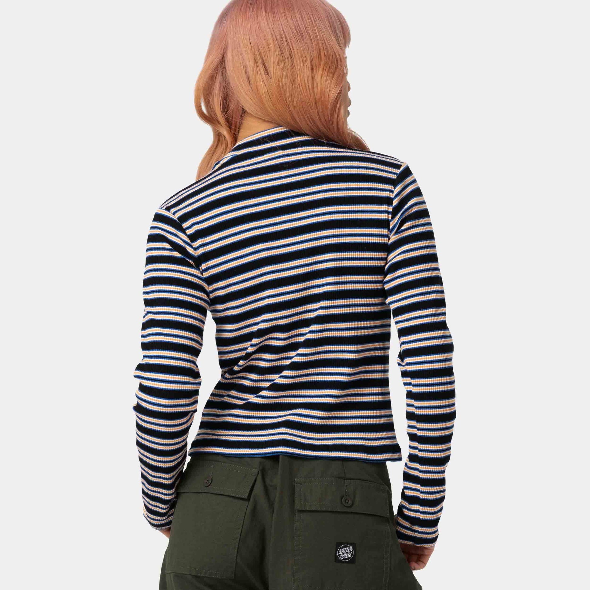 Santa Cruz Opus Dot Mock Neck L/S Top Multi Stripe
