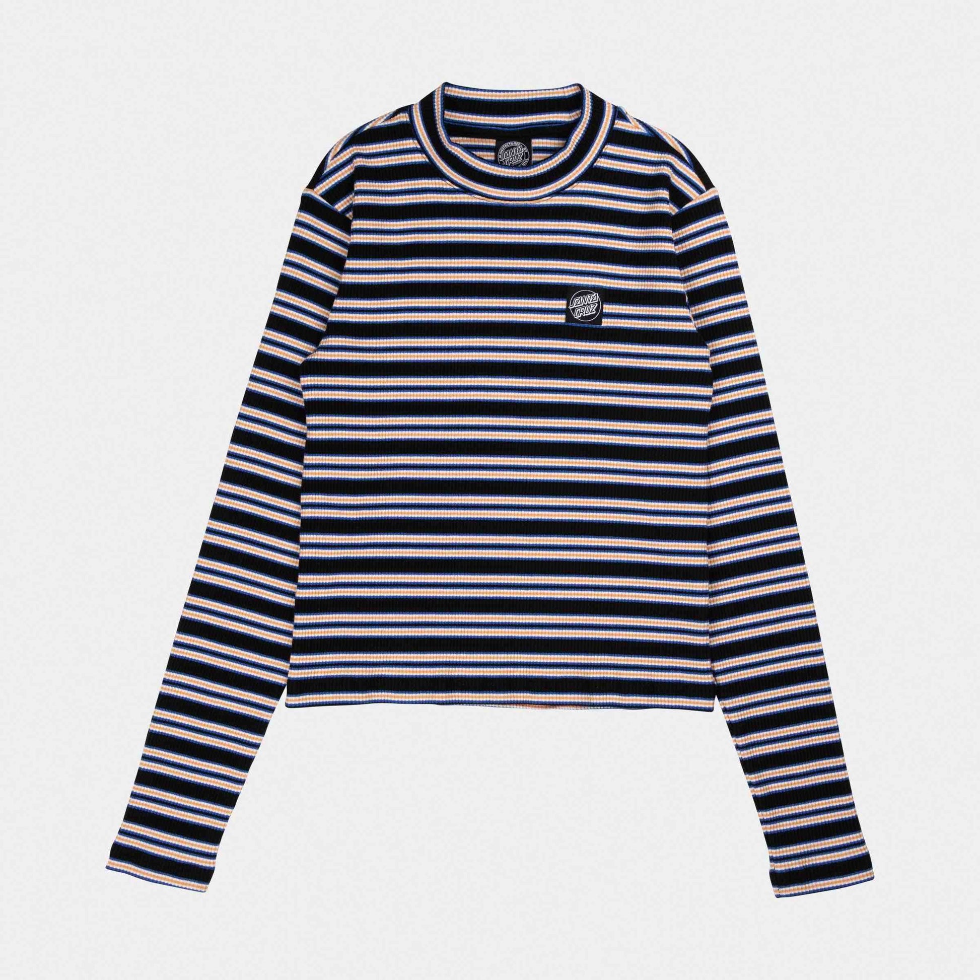 Santa Cruz Opus Dot Mock Neck L/S Top Multi Stripe