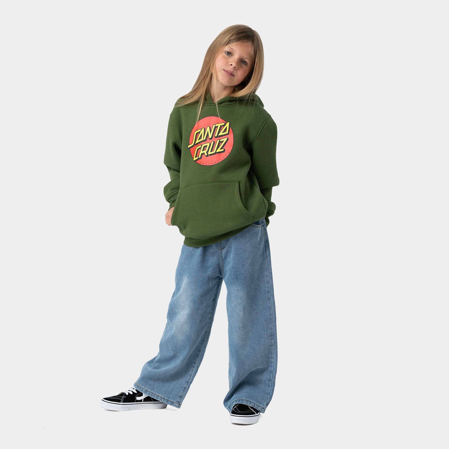 Santa Cruz Youth Classic Dot Hoodie Dark Moss