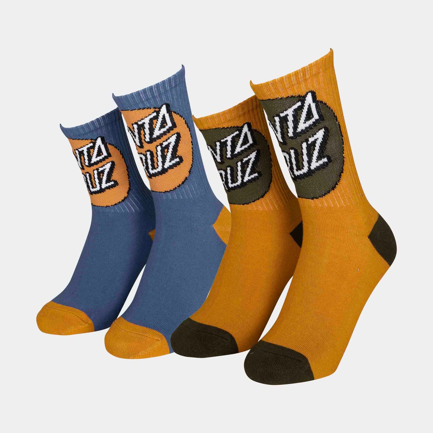 Santa Cruz Youth Oversize Other Dot (2pk) Socks Wheat & Heritage Blue