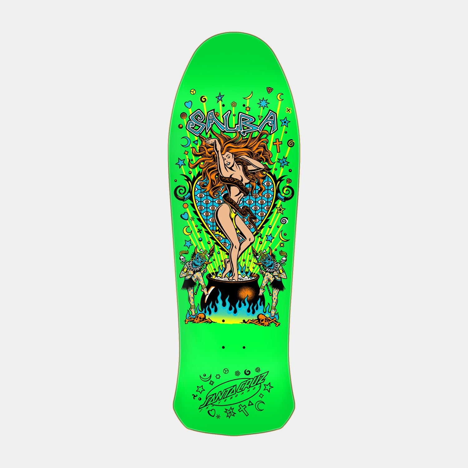 SKULL SKATES 未使用品 powell santa cruz alva Santa Cruz Salba Witch Doctor Skateboard Deck 32in x 10.40in Green