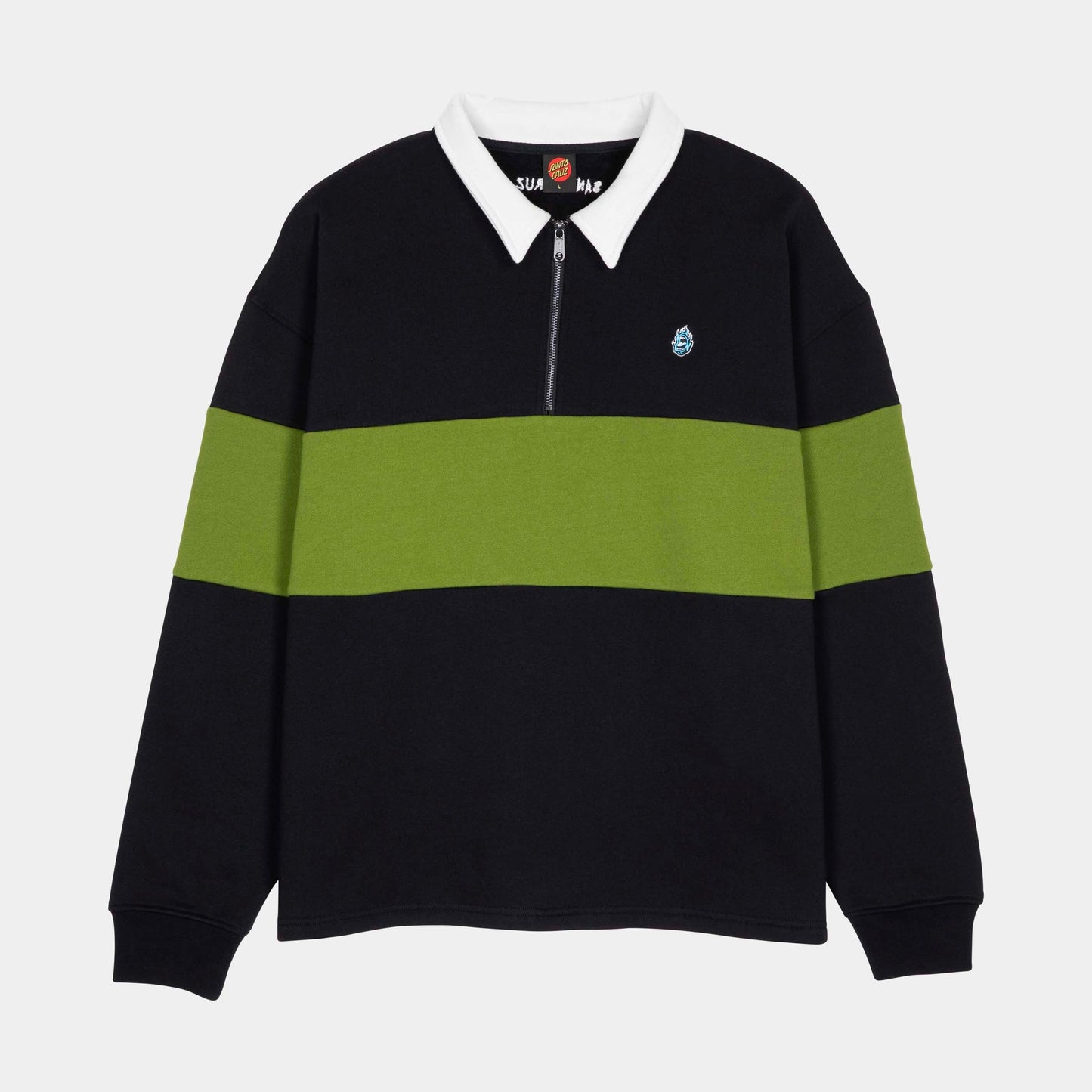 Santa Cruz Screaming Mini Flame 1 4 Zip Crew Black