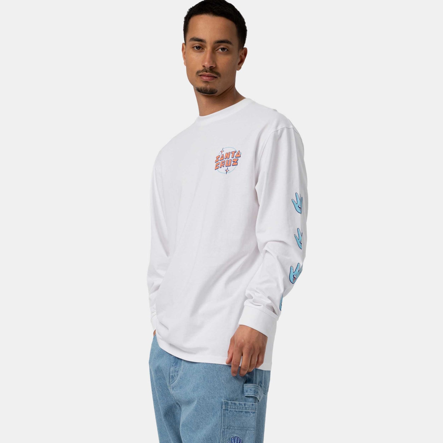 Santa Cruz Desert Tripper Dot Longsleeve T Shirt White