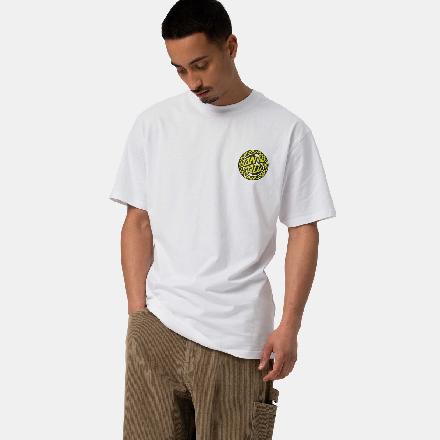 Santa Cruz Malba Crash Dot Chest T Shirt White