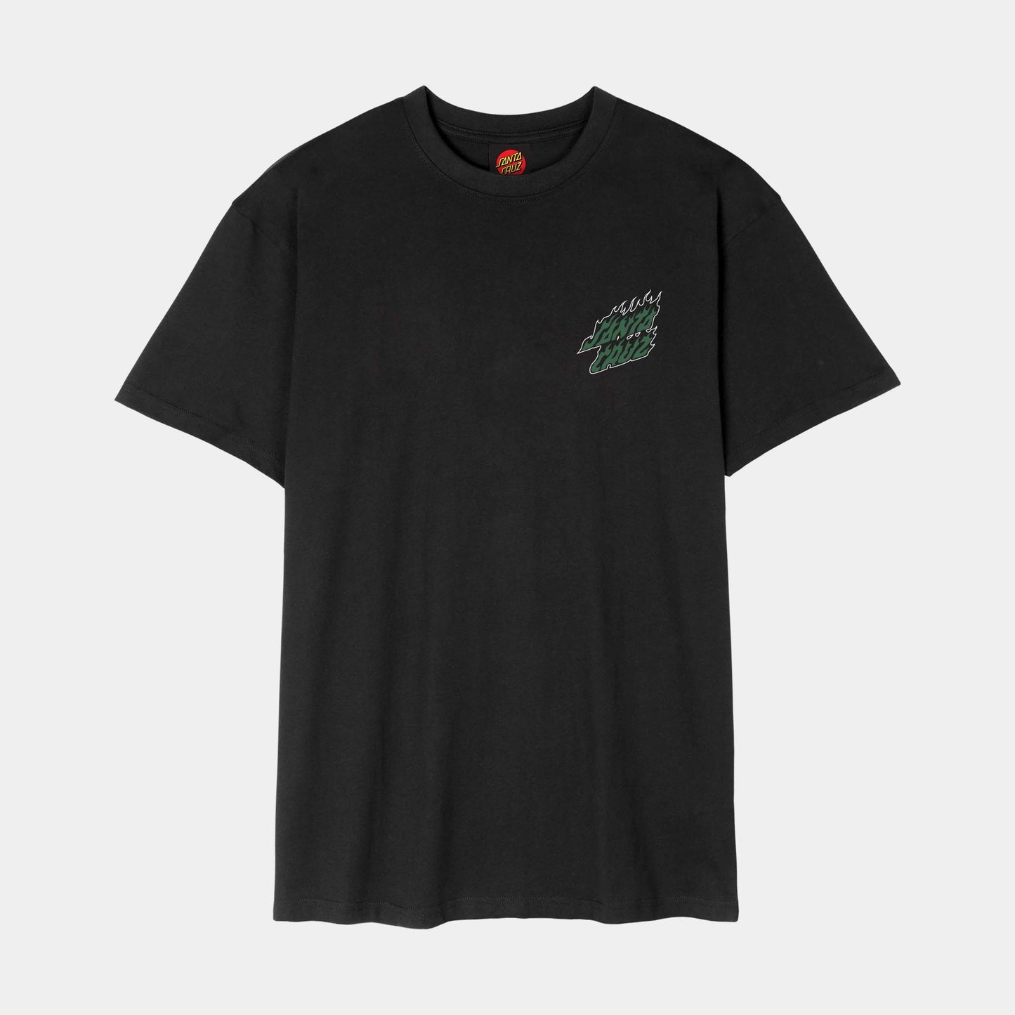 Santa Cruz Wired Flame Dot Chest T Shirt Black