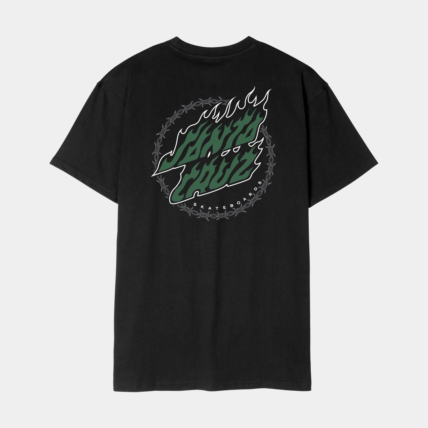 Santa Cruz Wired Flame Dot Chest T Shirt Black