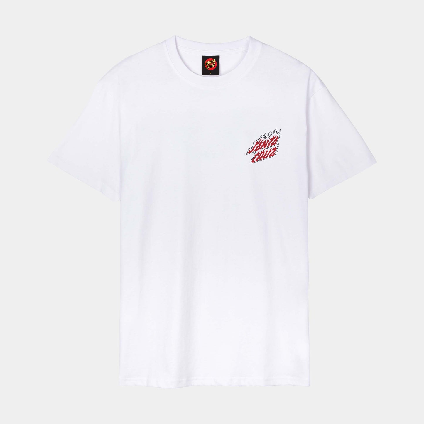 Santa Cruz Wired Flame Dot Chest T Shirt White