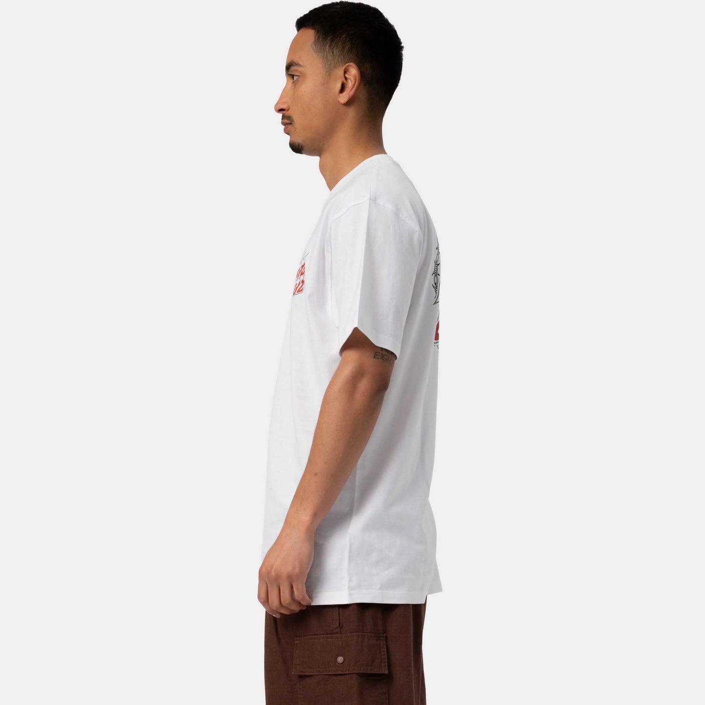 Santa Cruz Wired Flame Dot Chest T Shirt White