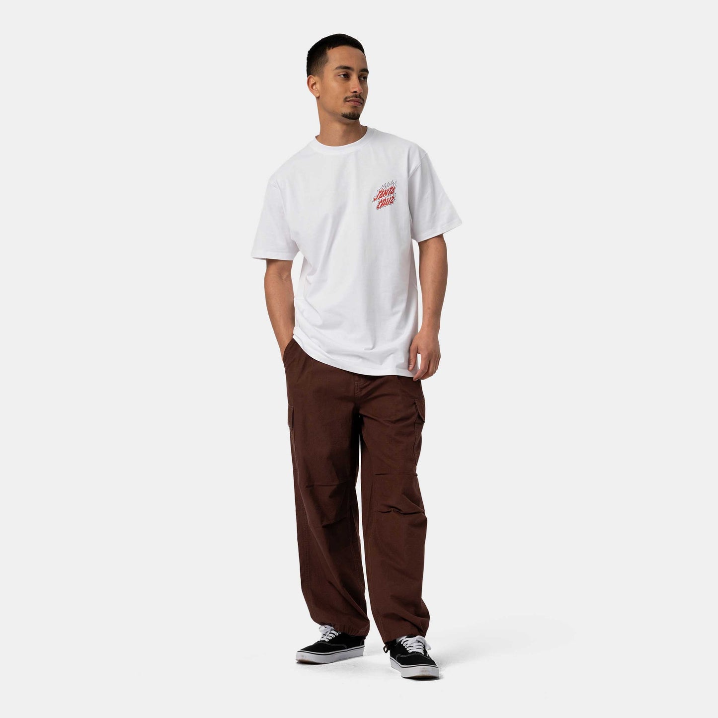 Santa Cruz Wired Flame Dot Chest T Shirt White
