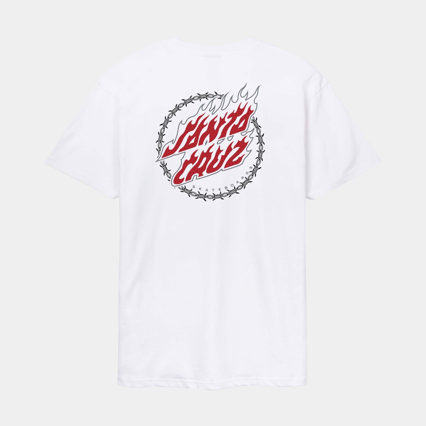 Santa Cruz Wired Flame Dot Chest T Shirt White