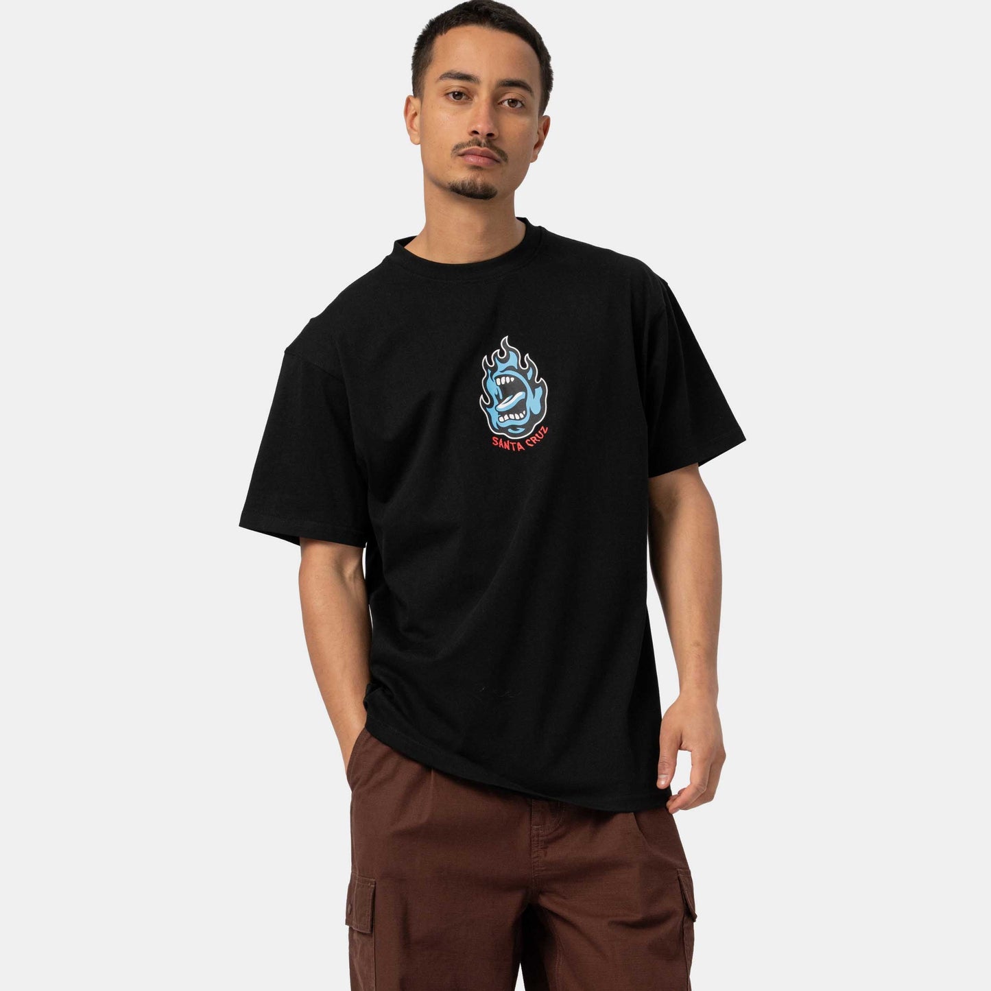 Santa Cruz Screaming Flame Front T Shirt Black