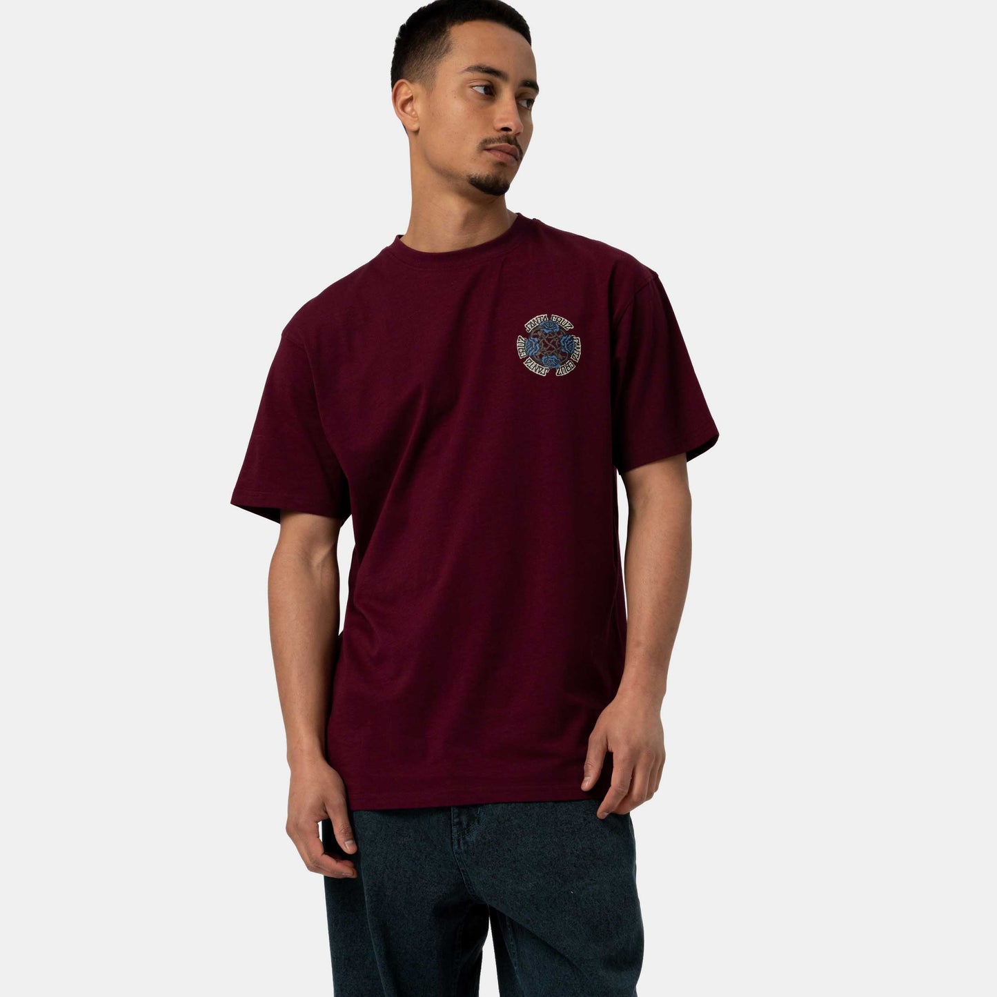 Santa Cruz Dressen Roses Evo T Shirt Dark Cherry