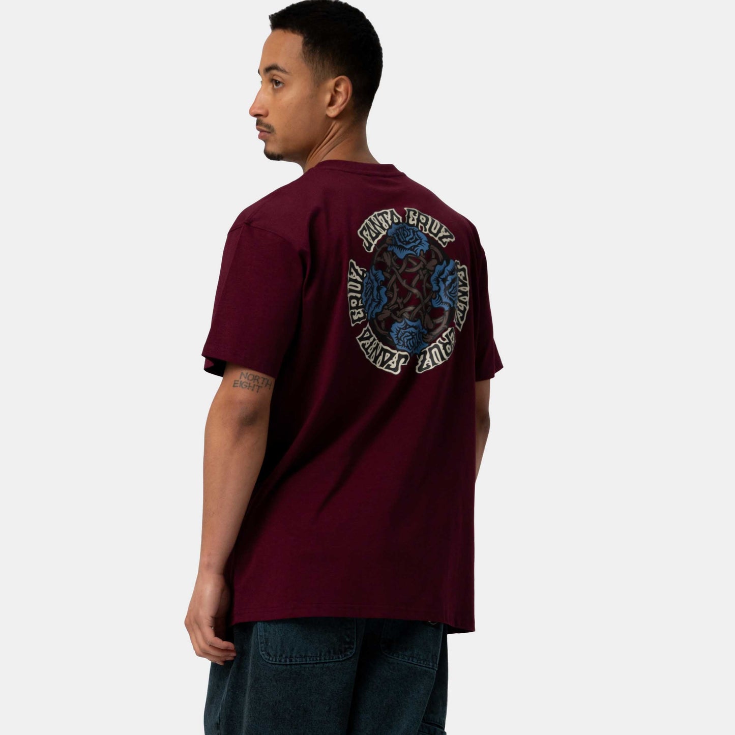 Santa Cruz Dressen Roses Evo T Shirt Dark Cherry