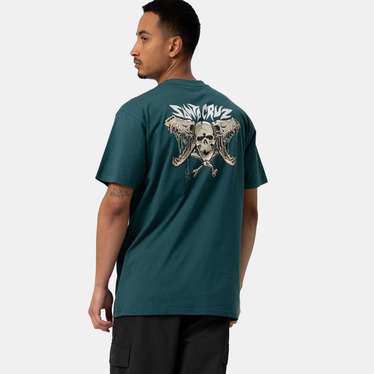 Santa Cruz Pace Torch Bones T Shirt Deep Sea
