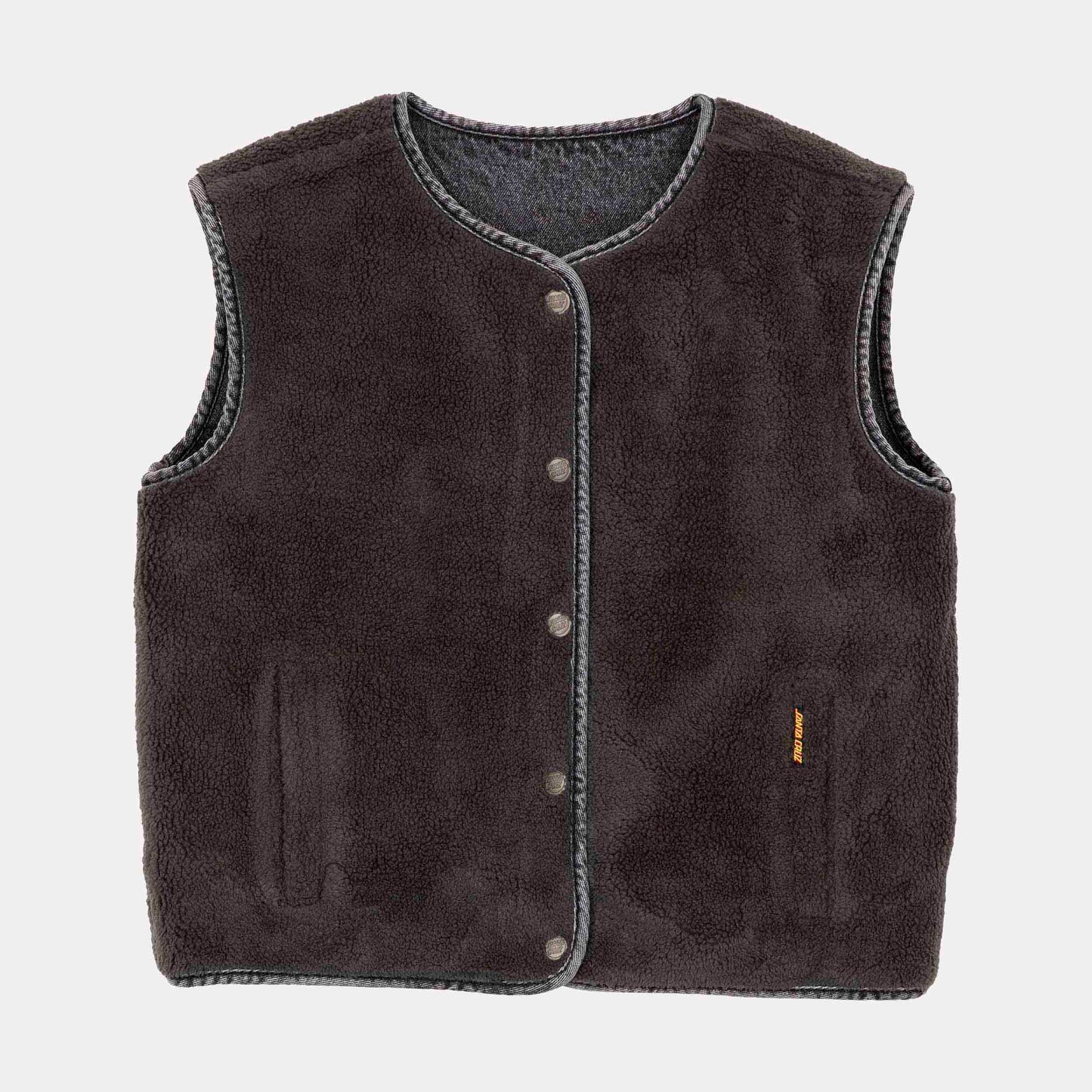 Santa Cruz Workers Reversible Vest Strange Mix Up Charcoal