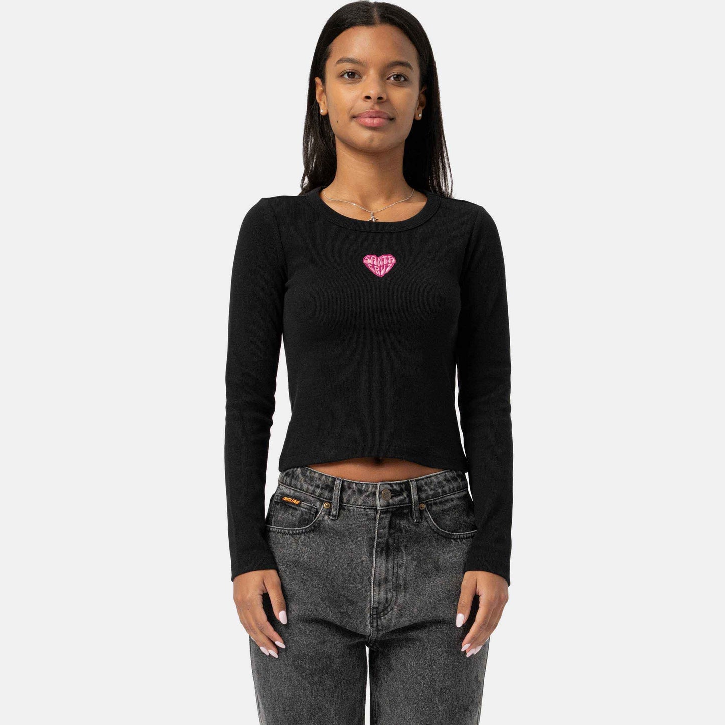 Santa Cruz Strange Heart Mini Long Sleeve T Shirt Black