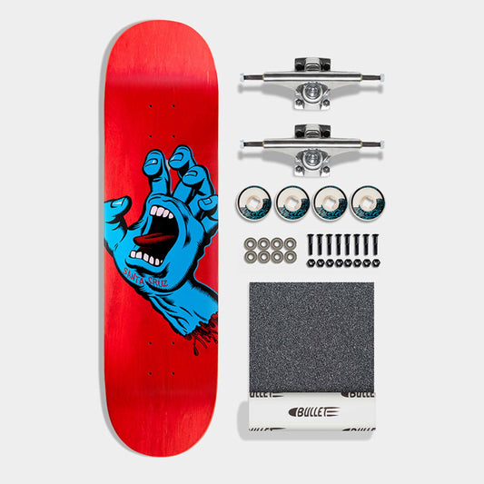 Santa Cruz Build At Home Complete - Screaming Hand With Krux 8in X 31.25in - Red