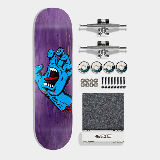 Santa Cruz Build At Home Complete - Screaming Hand With Krux 8.375in X 32in - Purple