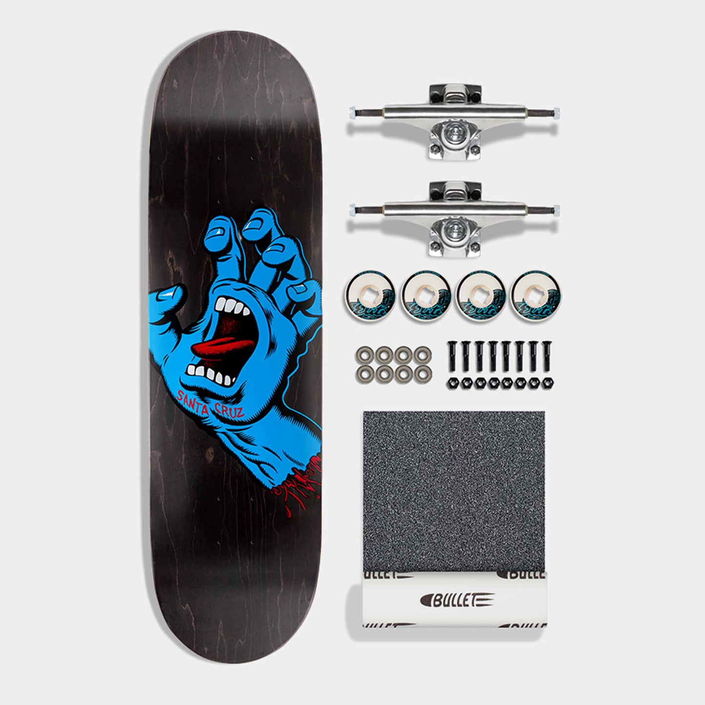 Santa Cruz Build at Home Complete - Screaming Hand with Krux 8.6in x 31.95in - Black