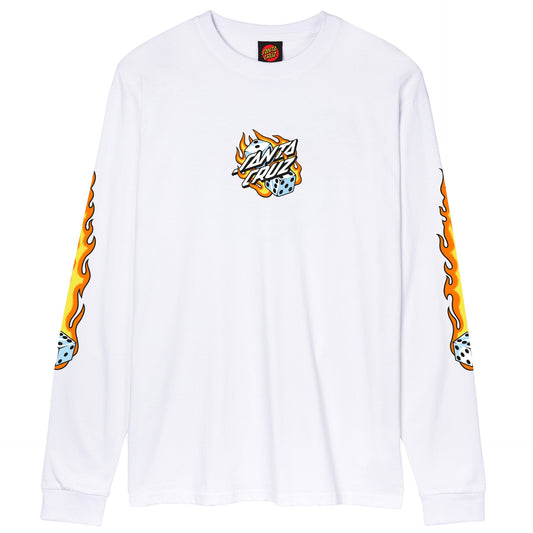 Flaming Dice Dot Long Sleeve T-Shirt