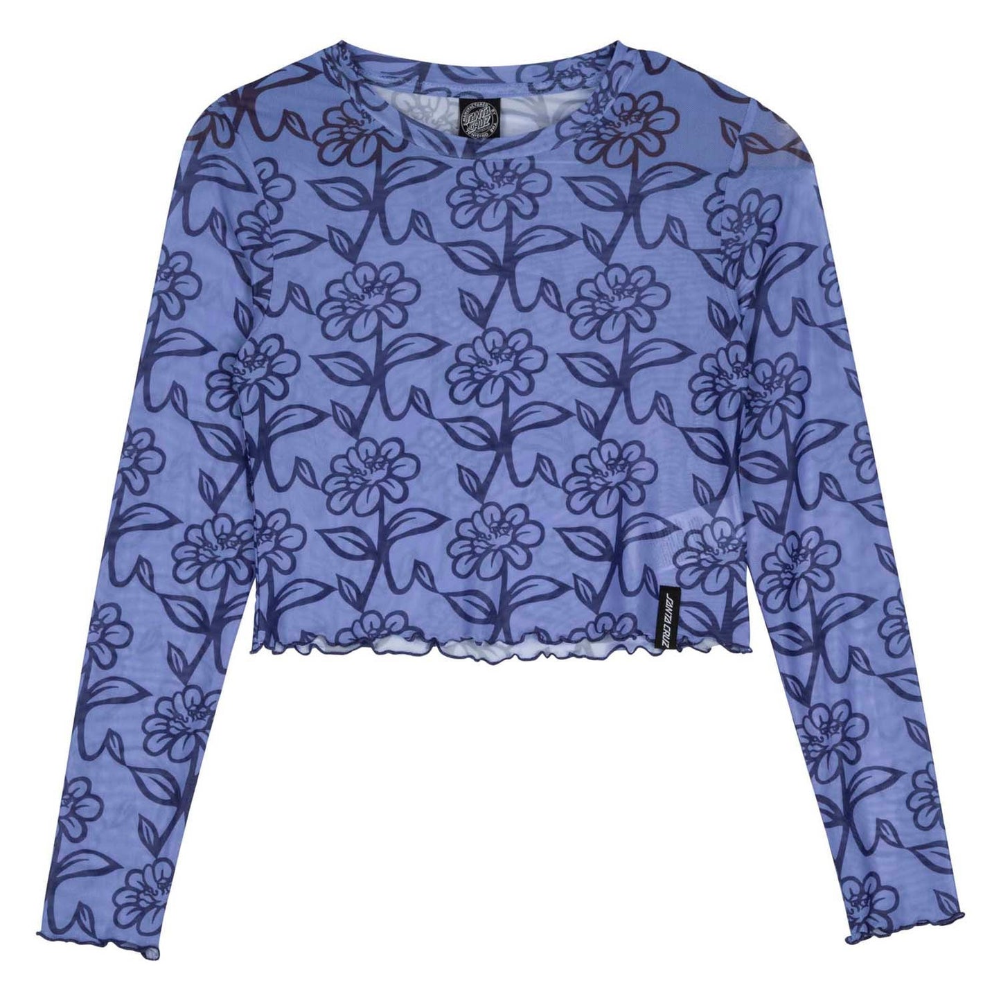Delfino Flower Mesh Crop L/S