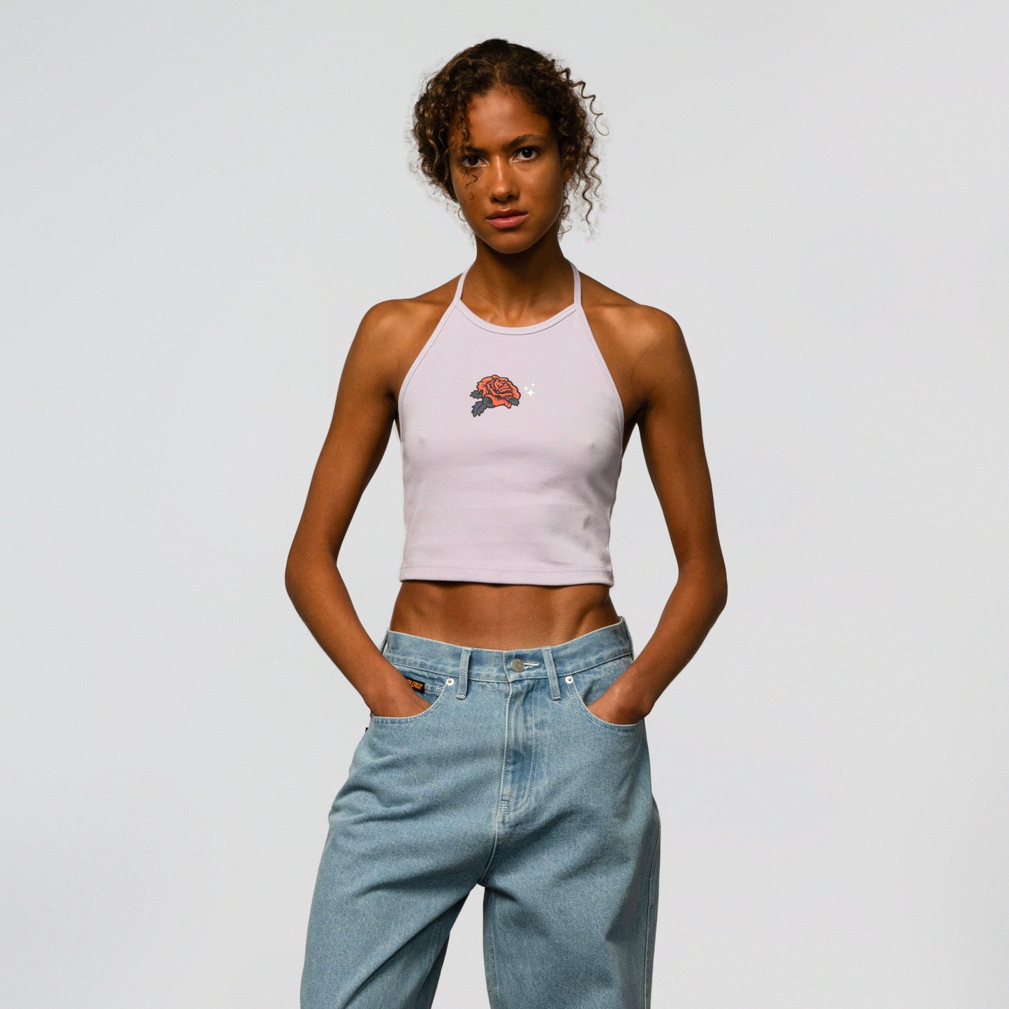 Rose Glimmer Halter Top