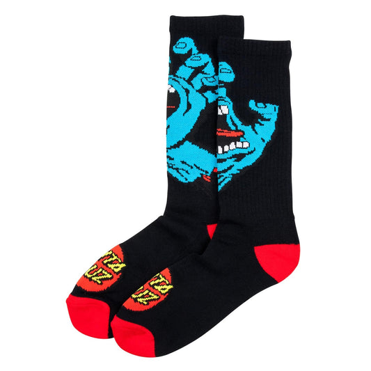 Screaming Hand Socks by Santa Cruz - Black with Blue