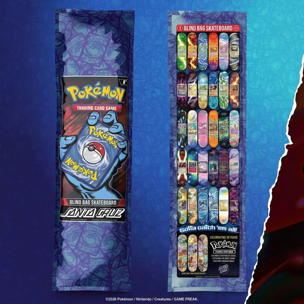 Santa Cruz | Pokemon TCG Blind Bag Skateboard Deck 8 in x 31.6 in Multi