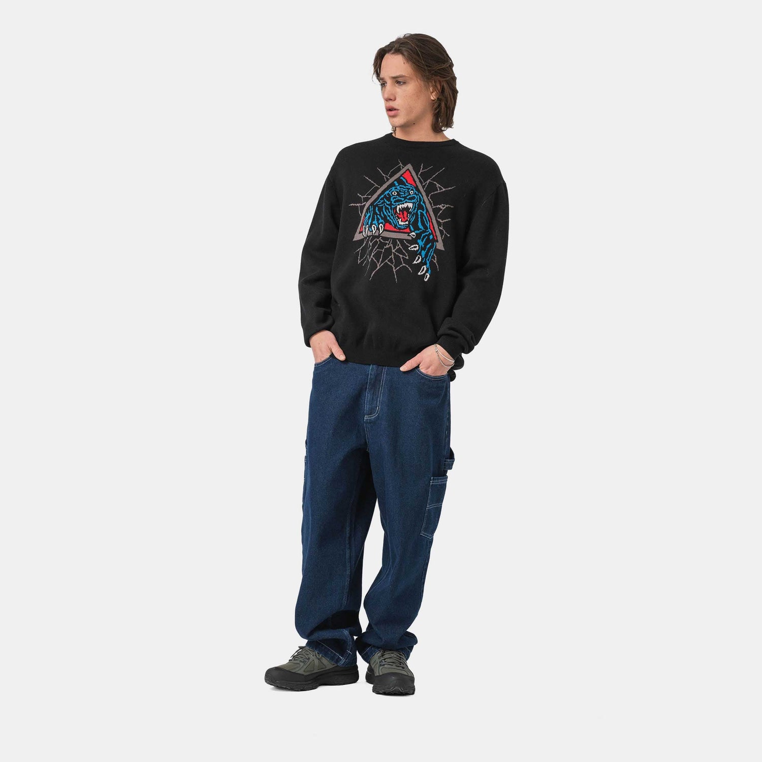 Santa Cruz Natas SC Panther Knit Crew Black