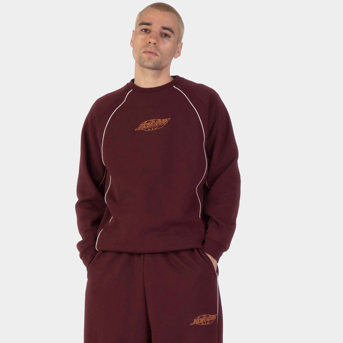 Santa Cruz | Pinstripe Crew Dark Plum