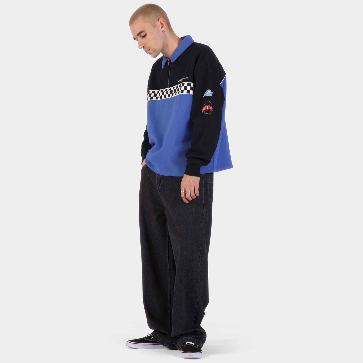 Santa Cruz | Podium 1/4 Zip Crew Black Sapphire
