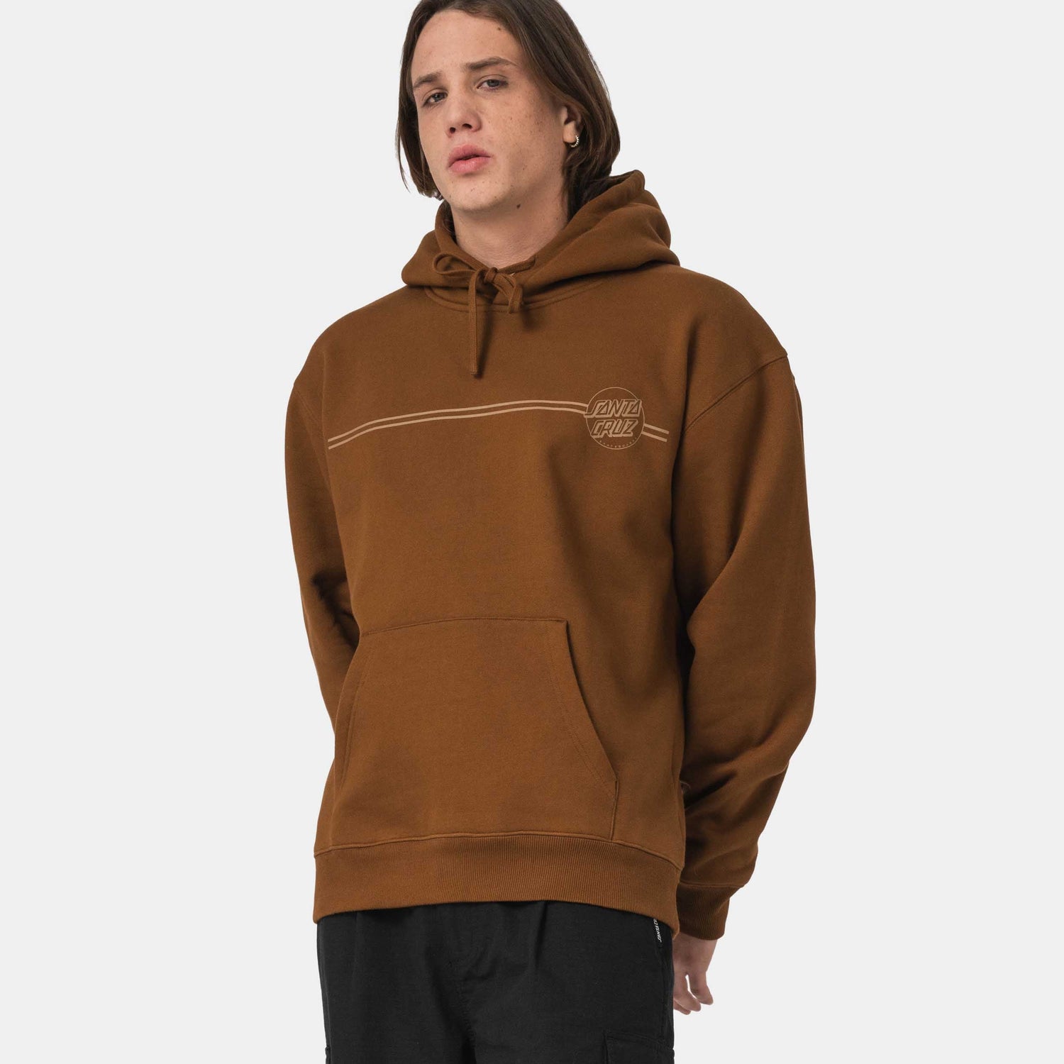 Santa Cruz Tonal Opus Dot Stripe Hoodie Chestnut