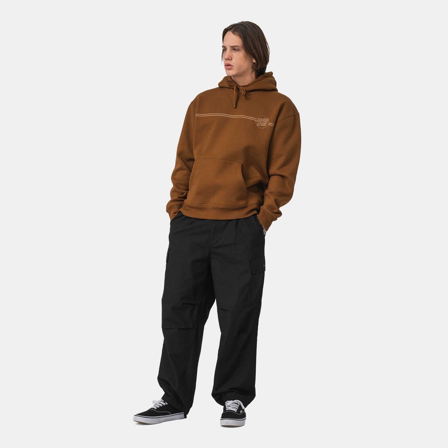 Santa Cruz Tonal Opus Dot Stripe Hoodie Chestnut